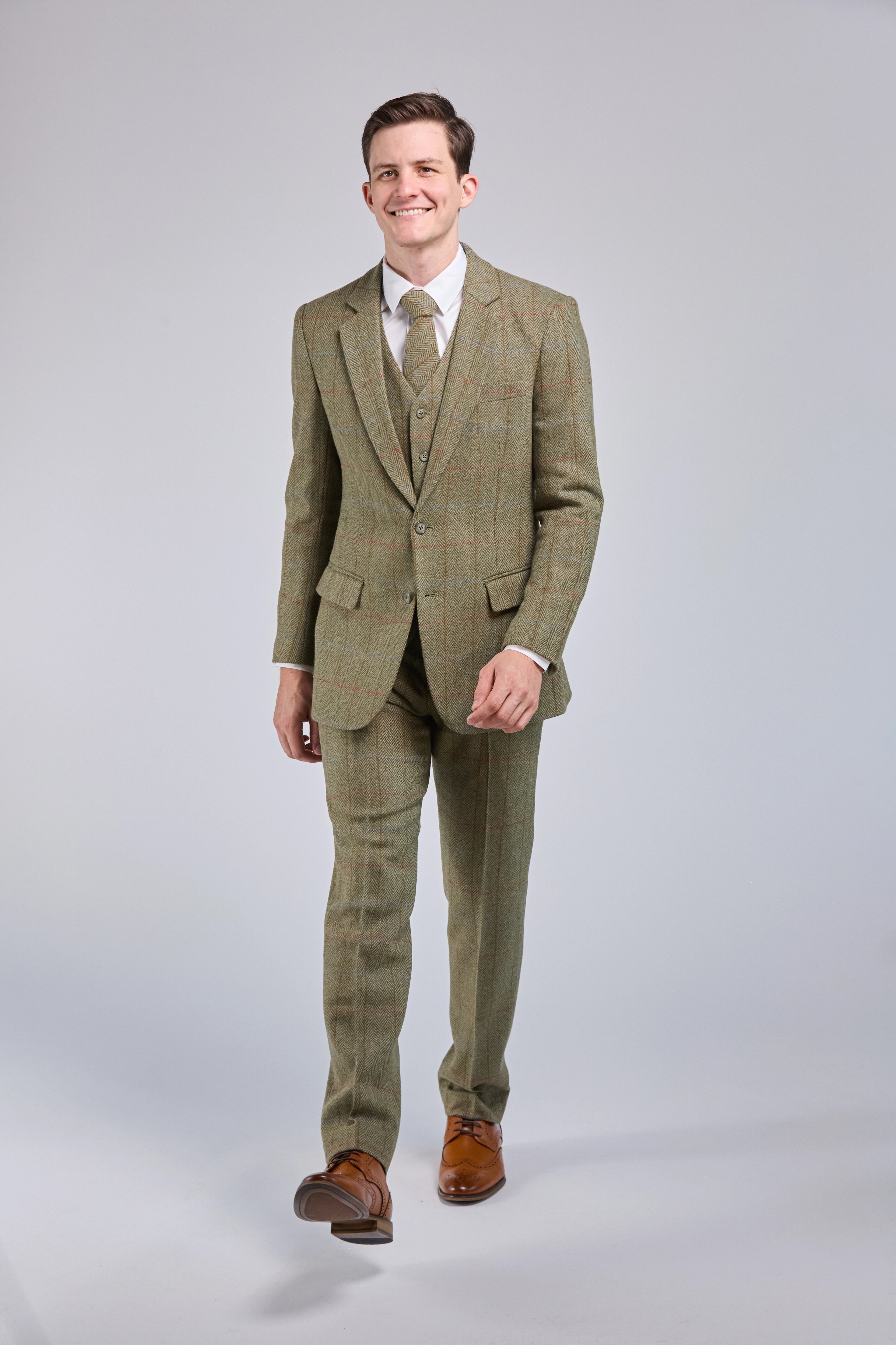 Harvest Green Check Tweed 3 Piece Suit Harvest Green Check Tweed 3 Piece Suit