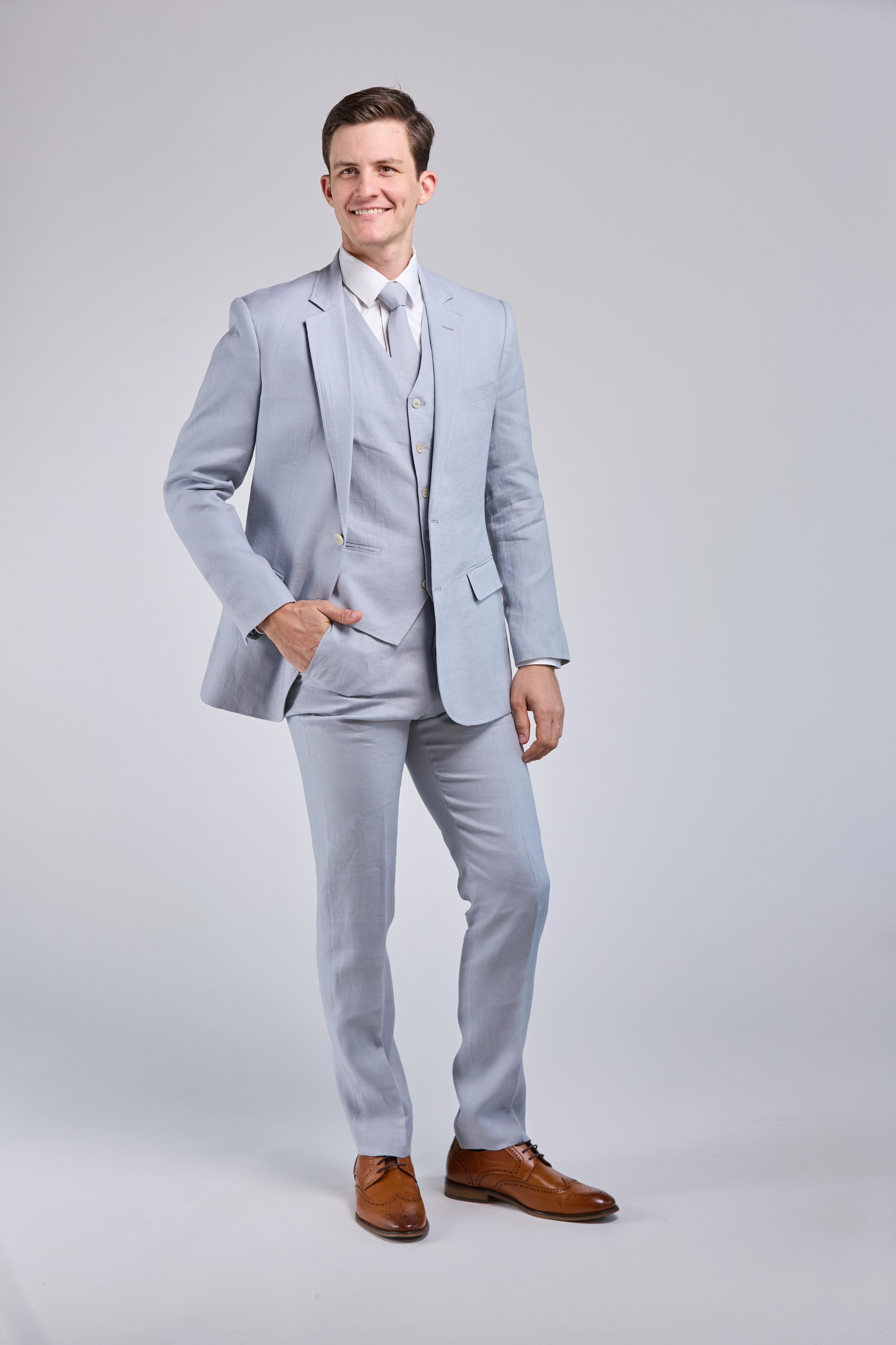 Light Blue Linen 3 Piece Suit Tweedmaker Light Blue Linen 3 Piece Suit Tweedmaker