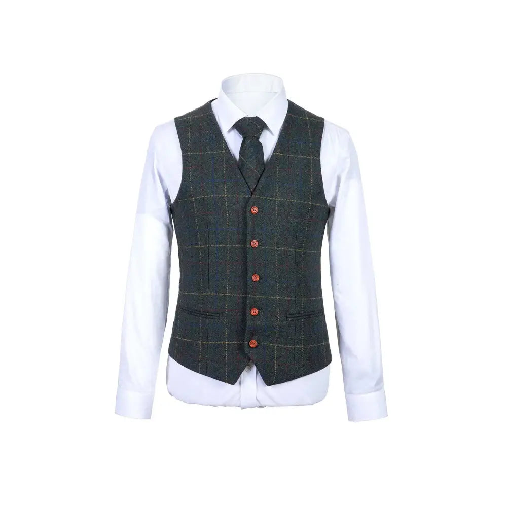Retro Green Check Tweed 3 Piece Suit Suits