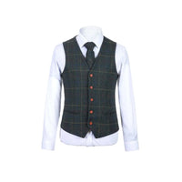 Thumbnail for Retro Green Check Tweed 3 Piece Suit Suits