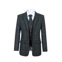 Thumbnail for Retro Green Check Tweed 3 Piece Suit Suits
