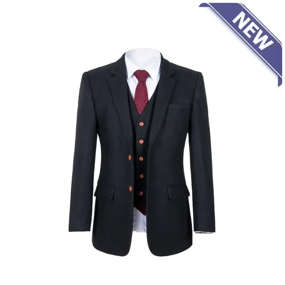 Tweed Jacket/Blazer Black Suits