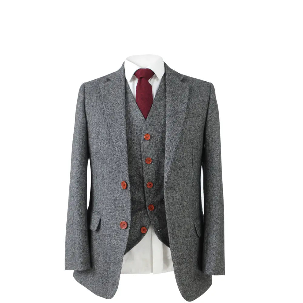 Tweed Jacket/Blazer Grey Classic Suits