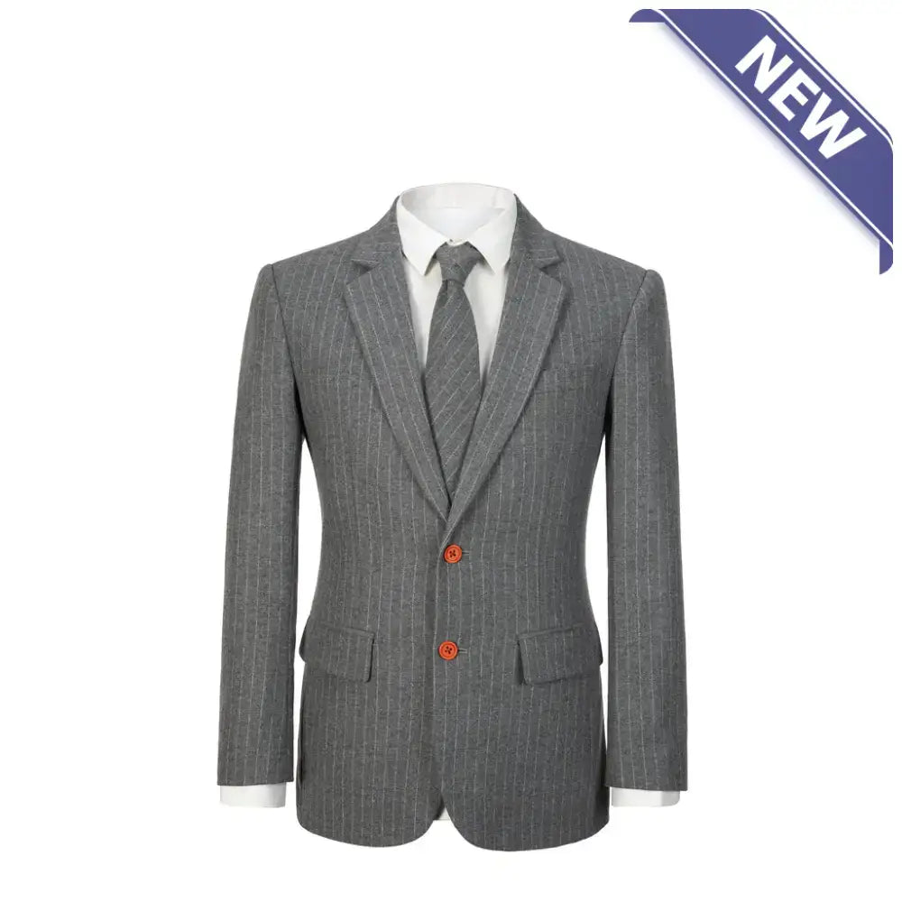 Tweed Jacket/Blazer Grey Wool Stripe Suits