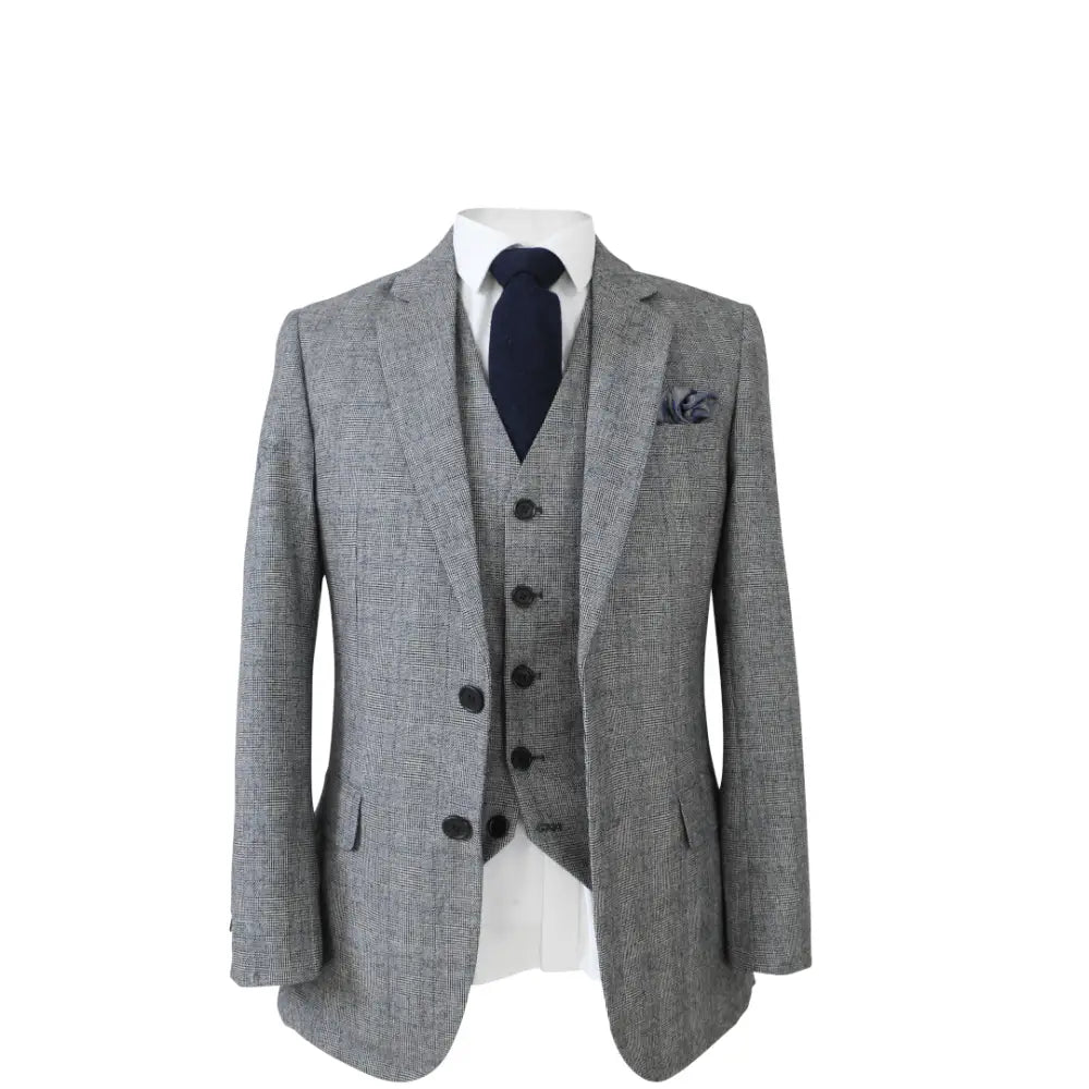Tweed Jacket/Blazer Retro Grey Wool Suits