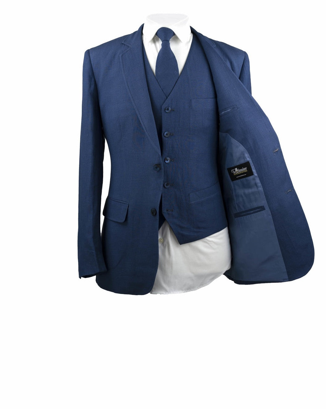 Blue Linen 3 Piece Suit