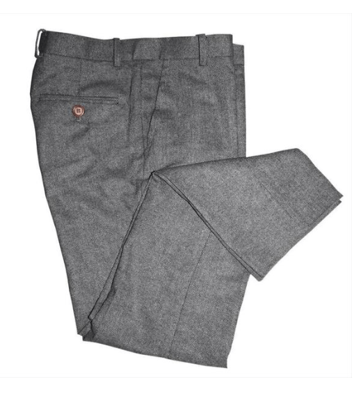 Grey Classic Tweed Trousers USA Clearance