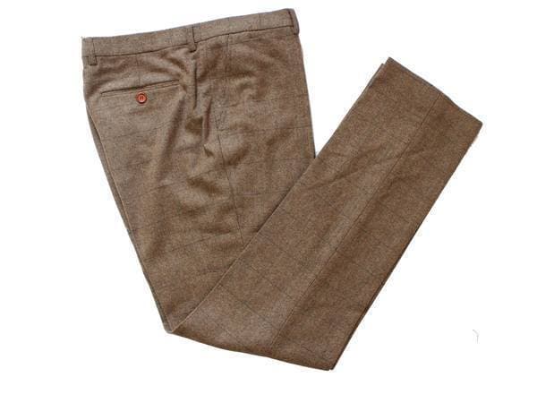 Light Brown Herringbone Tweed Trousers USA Warehouse