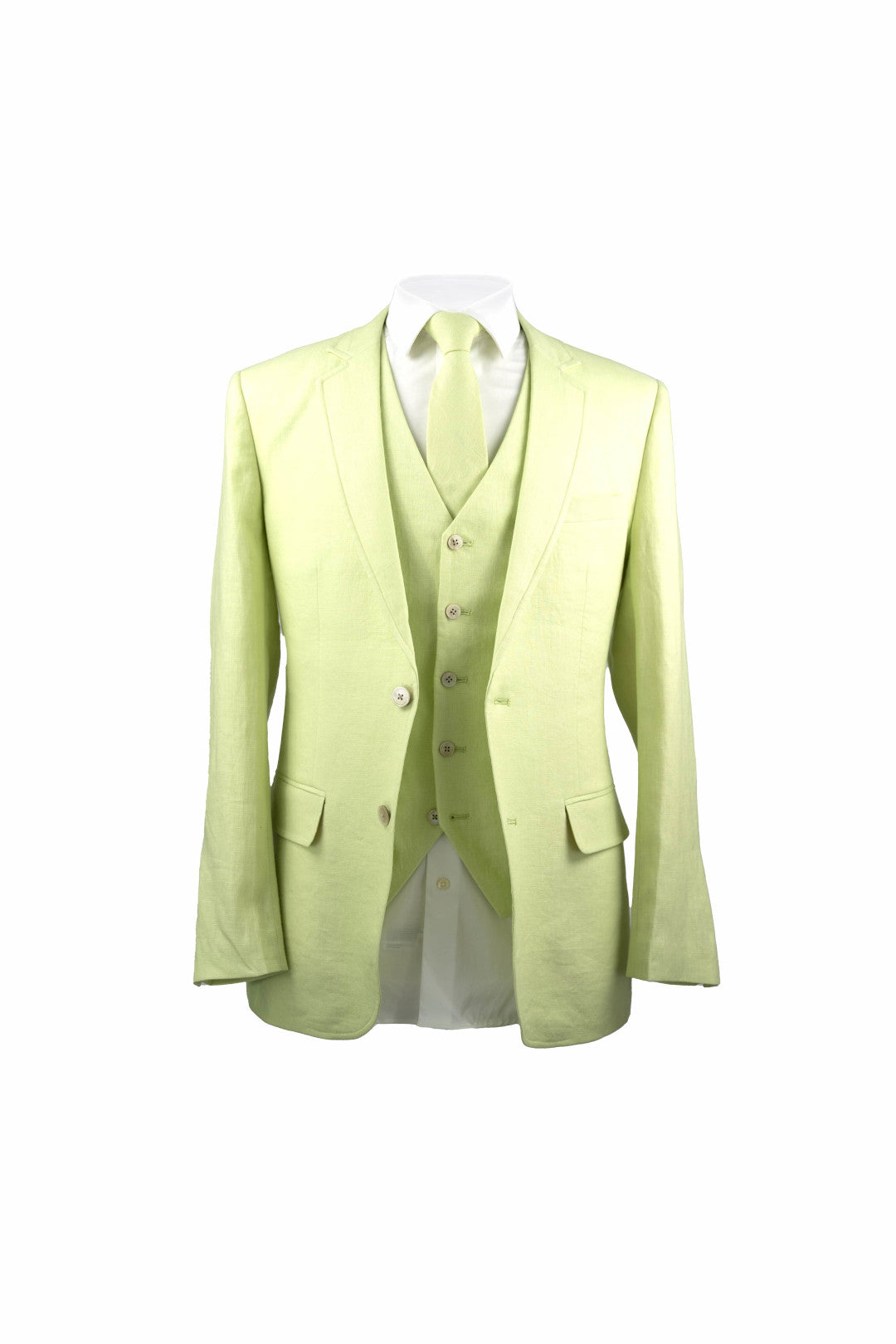 Lime Green Linen 3 Piece Suit