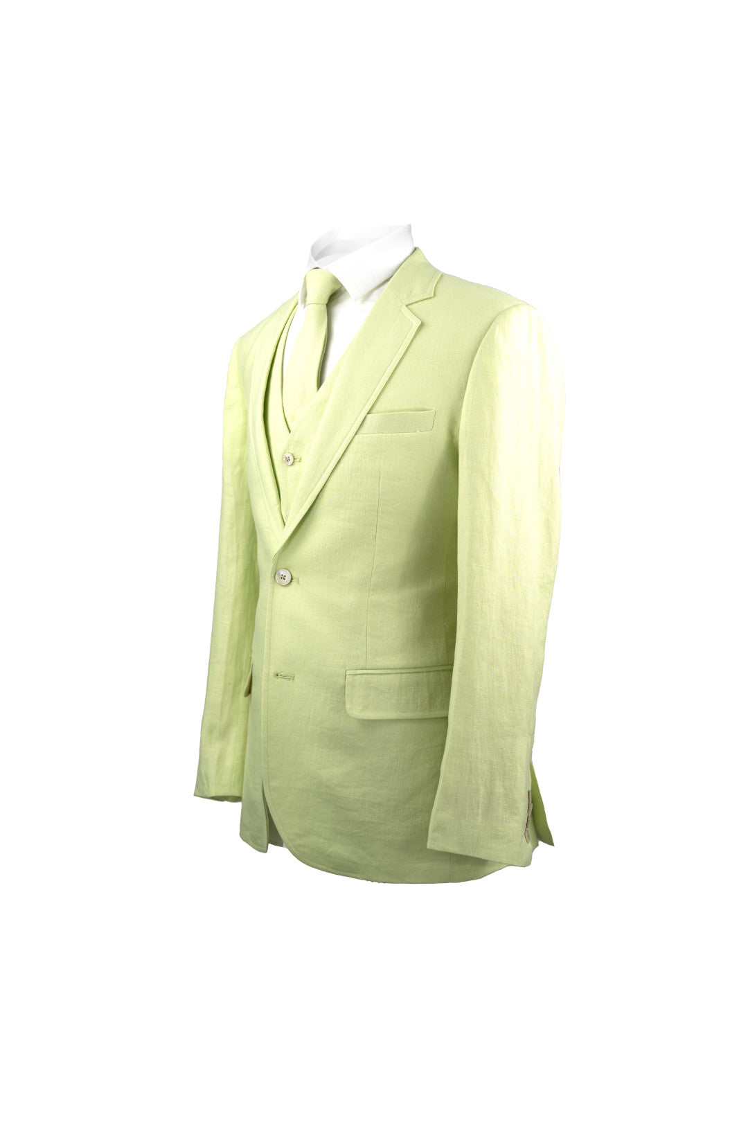 Lime Green Linen 3 Piece Suit