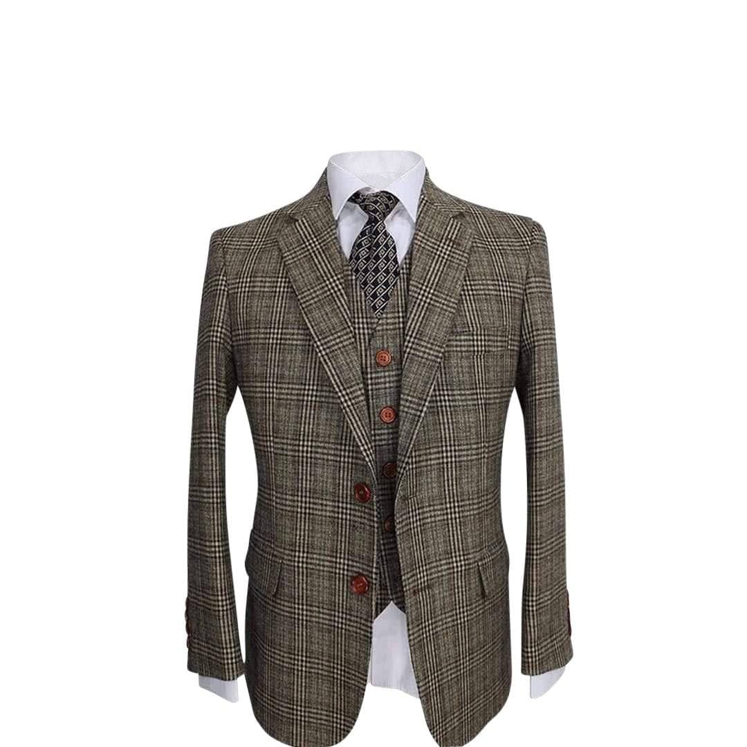 Retro Plaid Tweed Jacket Waistcoat EU Clearance Tweedmaker