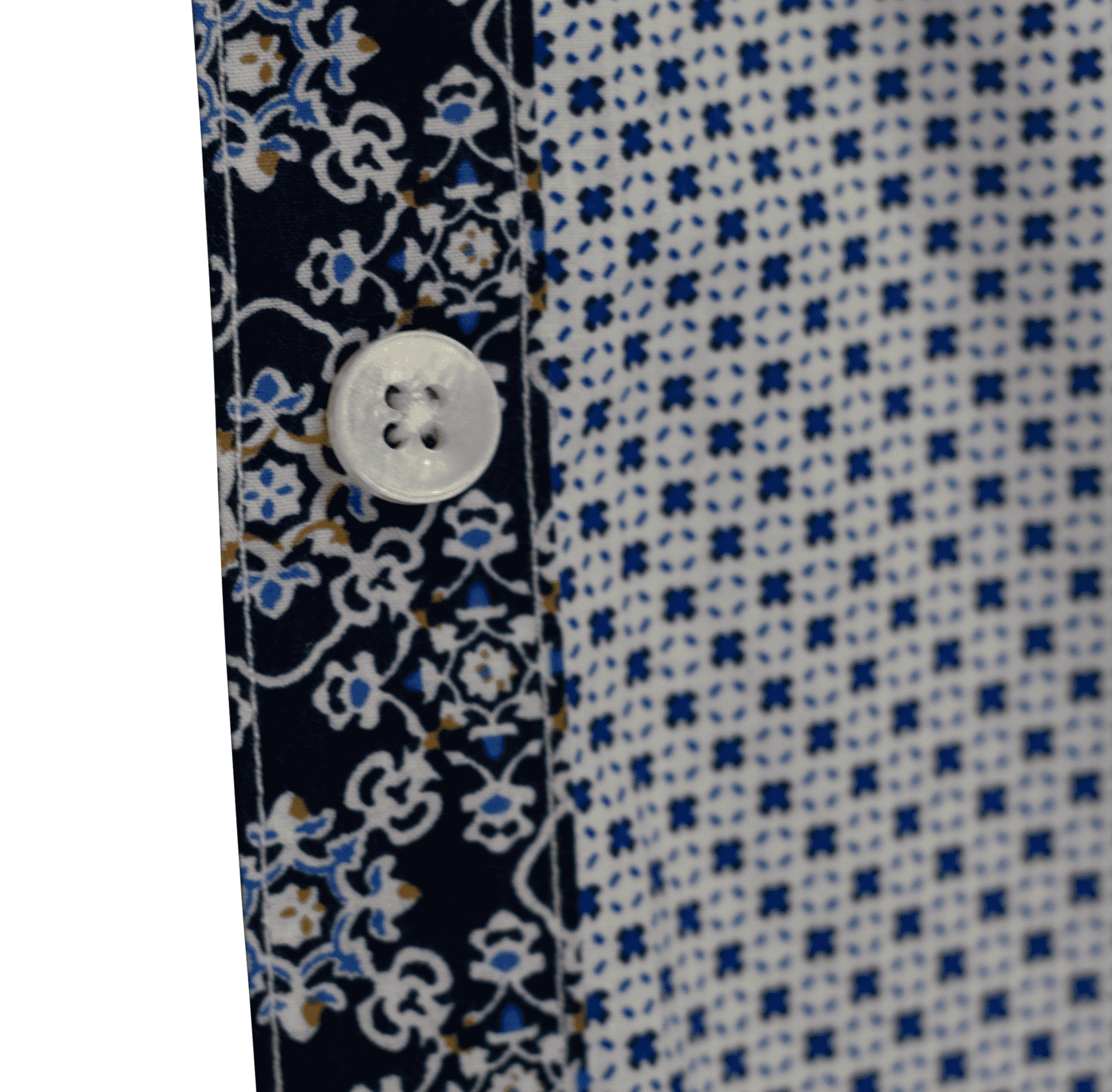 Custom Tailored Pattern Detailed Trim Dress Shirt