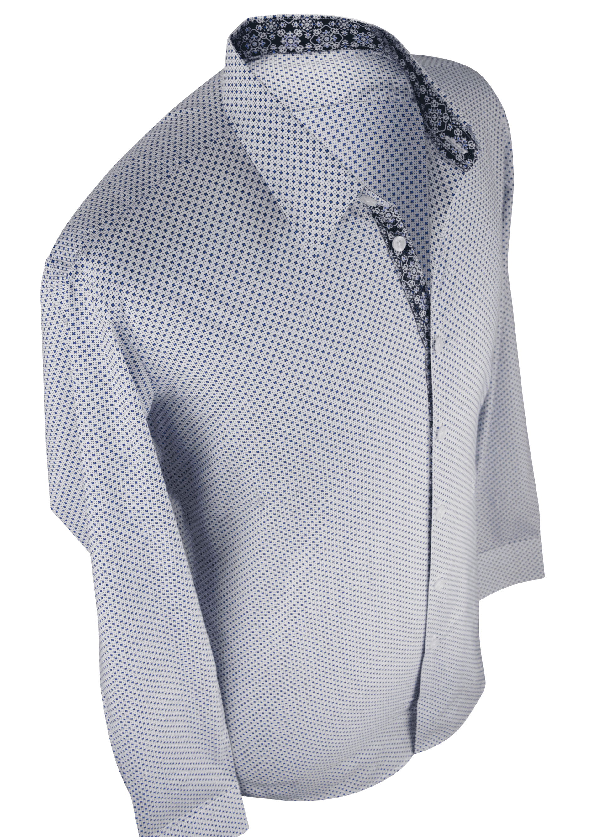 Custom Tailored Pattern Detailed Trim Dress Shirt Tweedmaker