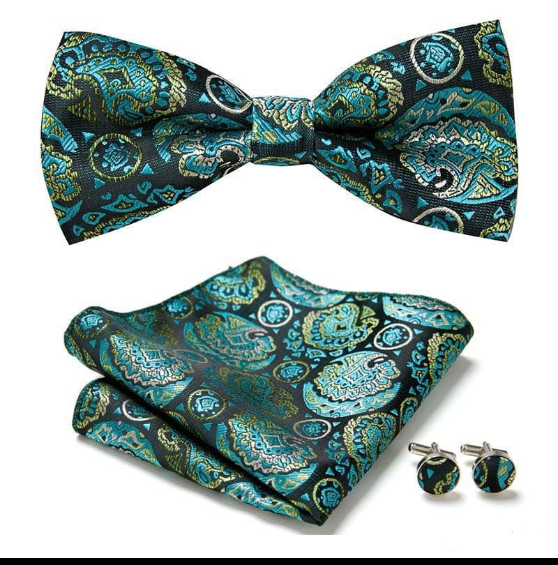 Silk Bowtie and Pocket Square Set
